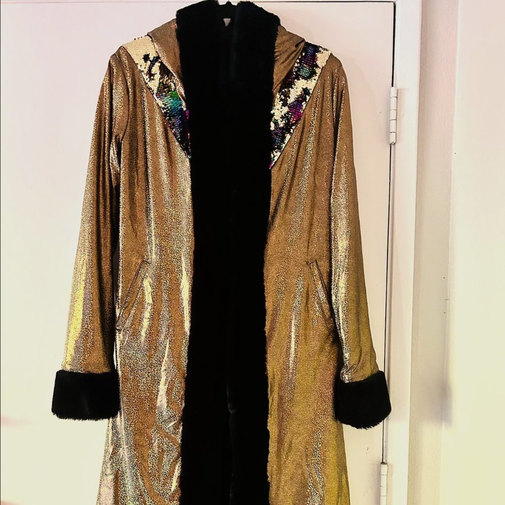 YOUPHORIA FESTIVALWEAR Gold Mermaid Jacket/ Backpack (Size M)